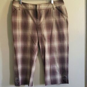 Hillard & Hanson Plaid Chinos in Brown and Cream